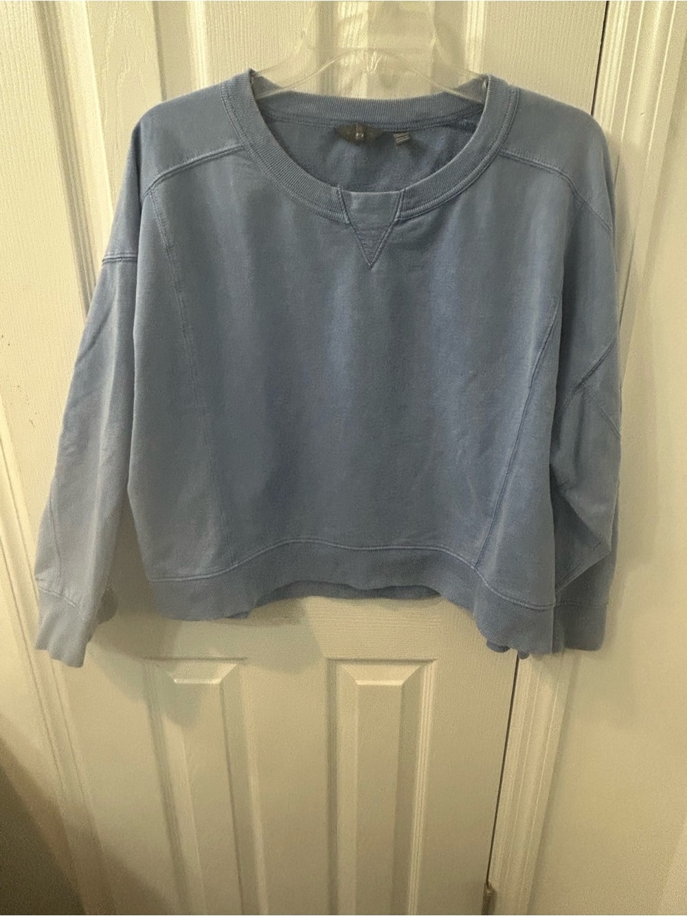 Danskin Blue acid washed cropped Crewneck Sweatshirt